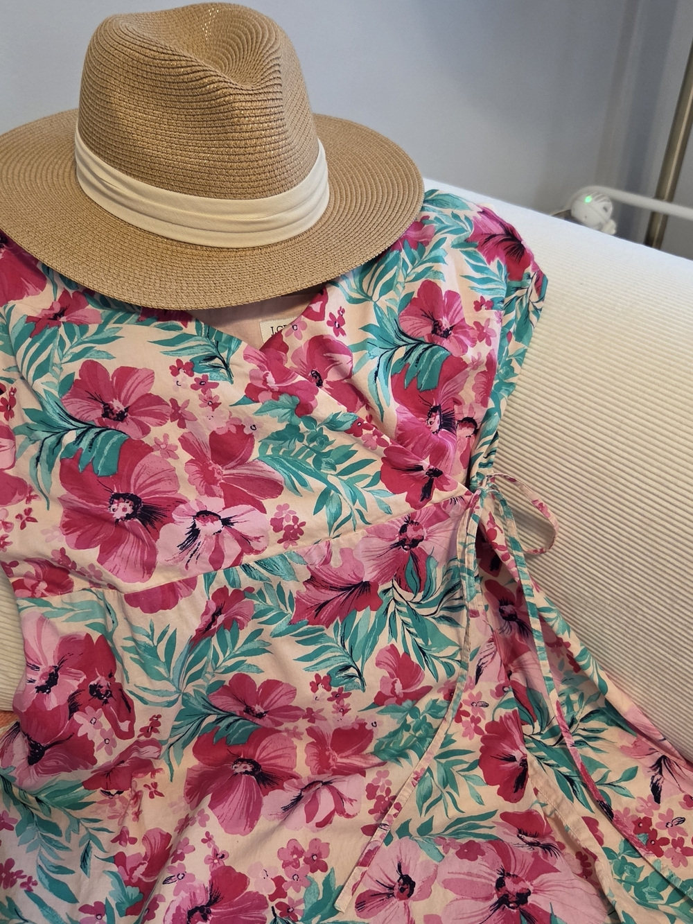 J.Crew Floral Pink & Teal Wrap Dress